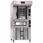 Cuptor electric rotativ pentru panificatie cu dospitor, 5+2 tavi 600x400mm