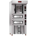 Cuptor electric rotativ pentru panificatie cu dospitor, 5+4 tavi 600x400mm
