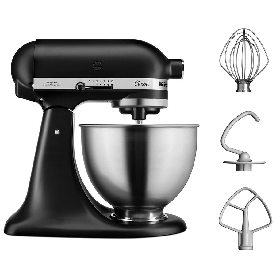 HP5K45SSEBM Mixer planetar cu bol 4.3L, Classic, White – KitchenAid - imagine 1
