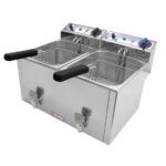 Friteuza electrica 8+8L cu supapa pentru scurgerea uleiului