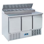 Saladeta cu 3 usi, 8xGN1/6 si blat de lucru din inox