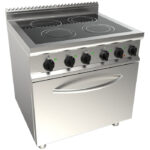 Masina de gatit electrica cu 4 plite ceramice si cuptor, 800x700mm