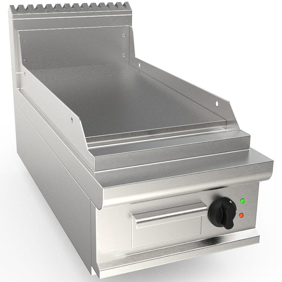 ICL9-FTE2BBLK07 Fry top electric cu suprafata neteda, 400x900mm - imagine 1