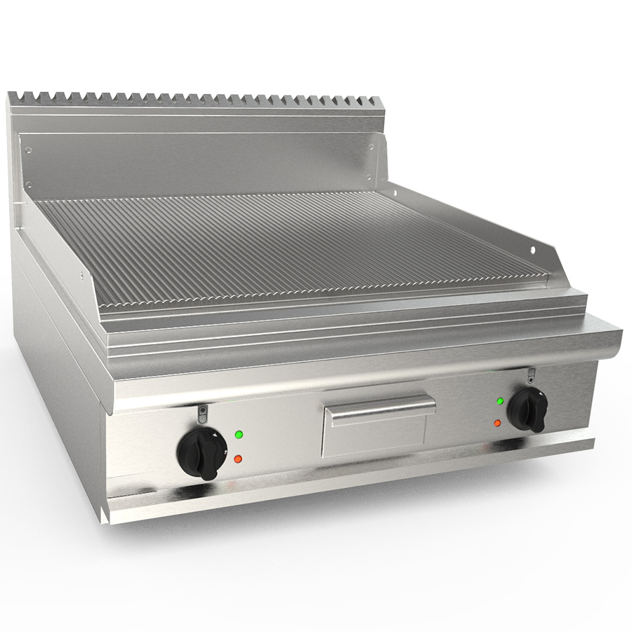 ICL9-FTE4BBRK07 Fry top electric cu suprafata striata, 800x900mm - imagine 1