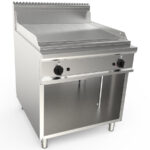 Fry top pe gaz cu suprafata striata, 800x900x850mm