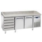 Masa frigorifica pentru pizza cu 2 usi si 5 sertare, 2025x800mm