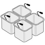 Set 4 cosuri GN1/6 pentru masina de gatit paste