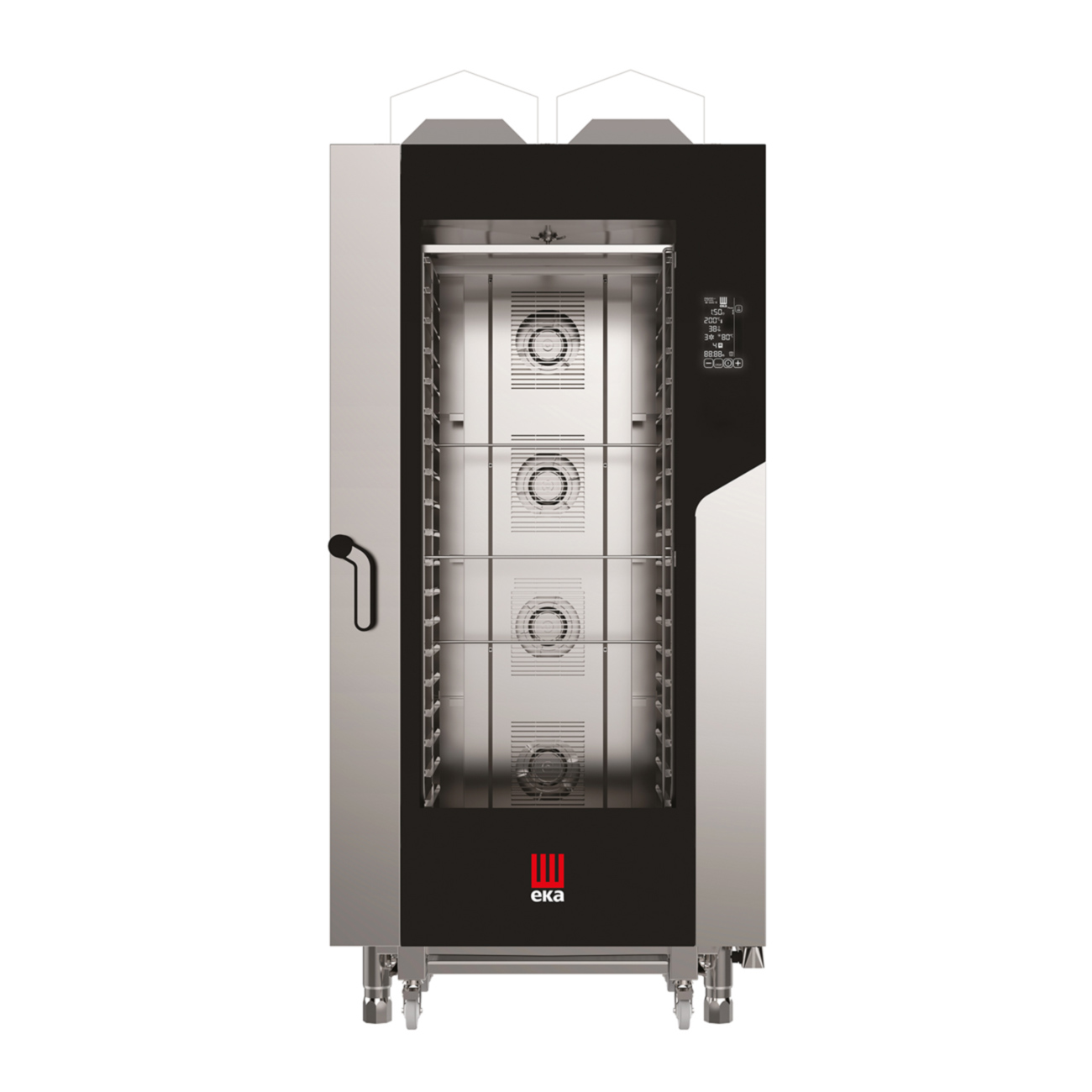 IEMKF2011GBM01 Cuptor pe gaz combi steamer, 20 tavi GN1/1, digital BLACK MASK - imagine 1