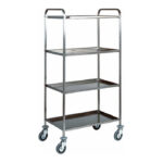 Carucior din inox cu 4 polite, 1110x570x1720mm