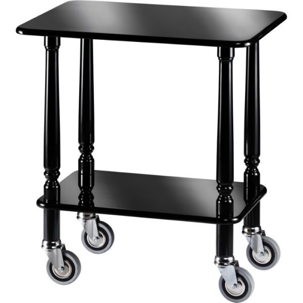 Carucior pentru servire cu structura din lemn negru, 700x500mm