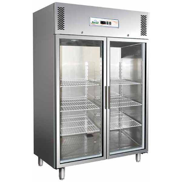Dulap frigorific din inox cu usi din sticla, 1325 litri