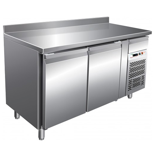 Masa frigorifica cu 2 usi si rebord, 1360x600x860mm