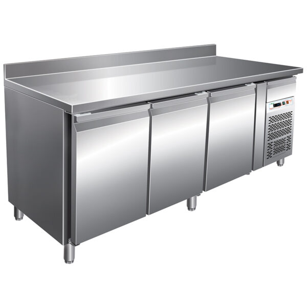 Masa frigorifica cu 3 usi si rebord, 1795x600x850mm