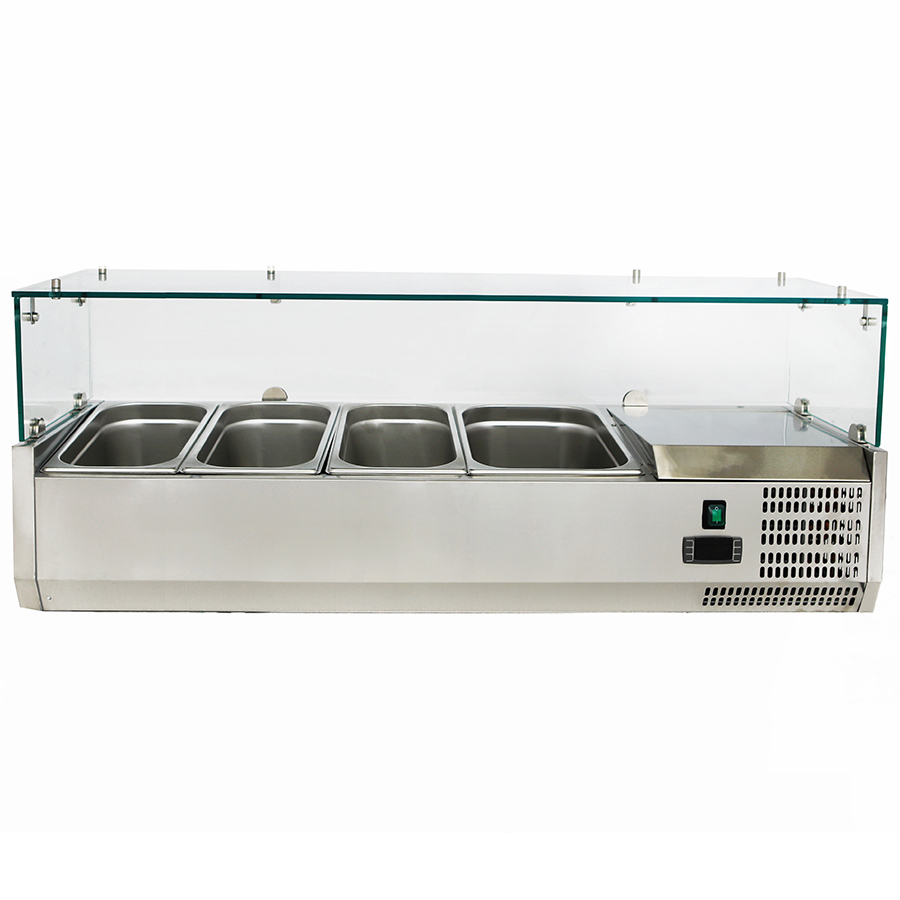 IFVRX1200-38013 Vitrina expunere ingrediente, 3 cuve GN1/3 si 1 cuva GN1/2 - imagine 1