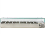 Vitrina expunere ingrediente, 10 cuve GN1/4