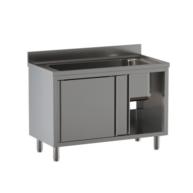 IRDSLA1Vm646 Chiuveta tip dulap cu o cuva mare, usi glisante, adancime 600mm - imagine 1