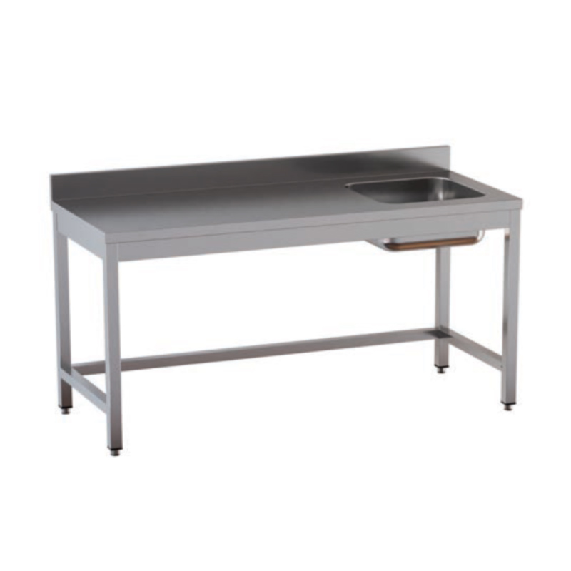 IRDSTLGSR1VD076A46 Masa cu spalator pe partea dreapta si rebord, adancime 800mm - imagine 1