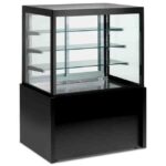 Vitrina frigorifica neagra pentru cofetarie/patiserie KRISTALL, 1000x775mm