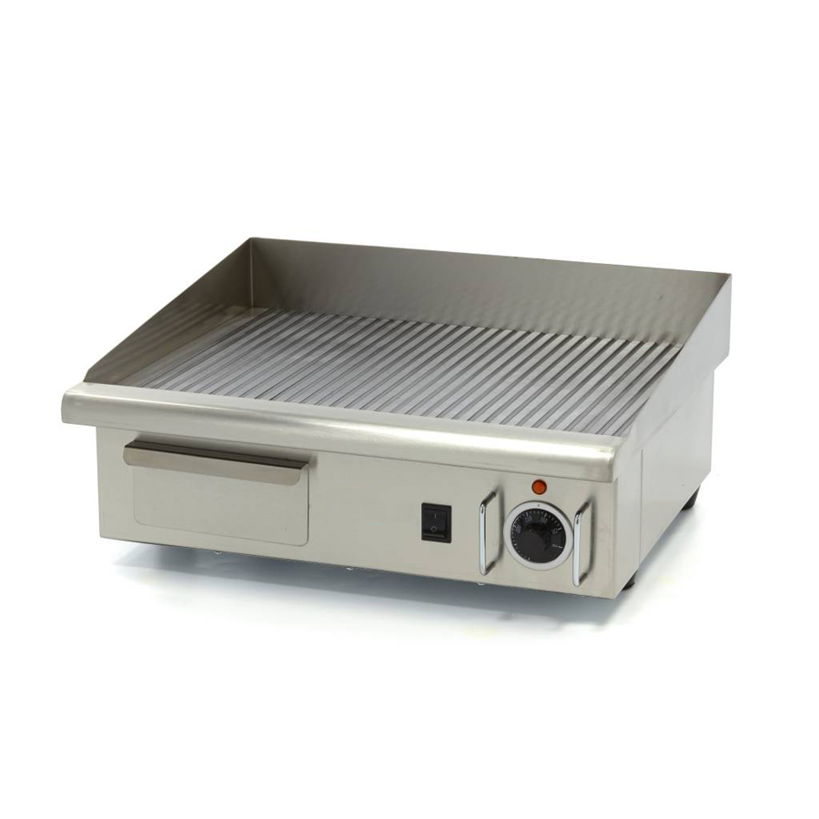 OM0930007035 Fry top electric cu suprafata striata, 560x470mm - imagine 1