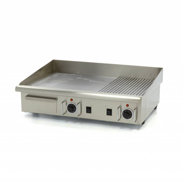 Fry top electric cu suprafata neteda/striata, 730x500mm
