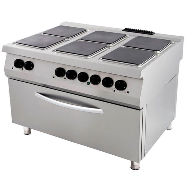 Masina de gatit electrica cu 6 plite patrate si cuptor XXL, 1200x900x850mm