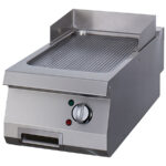 Fry top electric cu suprafata striata cromata, 400x900x280mm