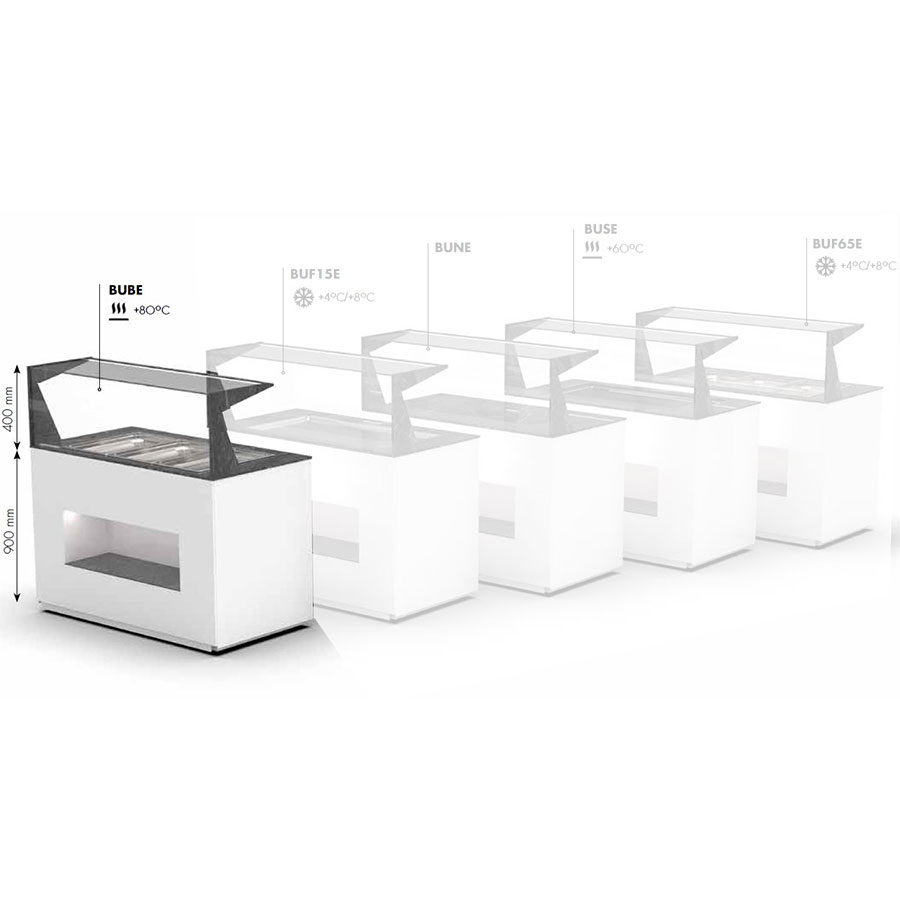 SSBUBE49 Bufet servire bain marie, 3 cuve GN1/1 - imagine 1