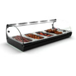 Vitrina calda orizontala tip Bain-Marie cu iluminare LED, 4 cuve GN1/3