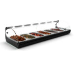 Vitrina calda orizontala tip Bain-Marie cu iluminare LED, 6 cuve GN1/3