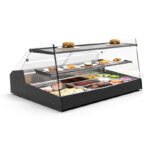 Vitrina LOMA PIE cu raft din sticla si plan superior