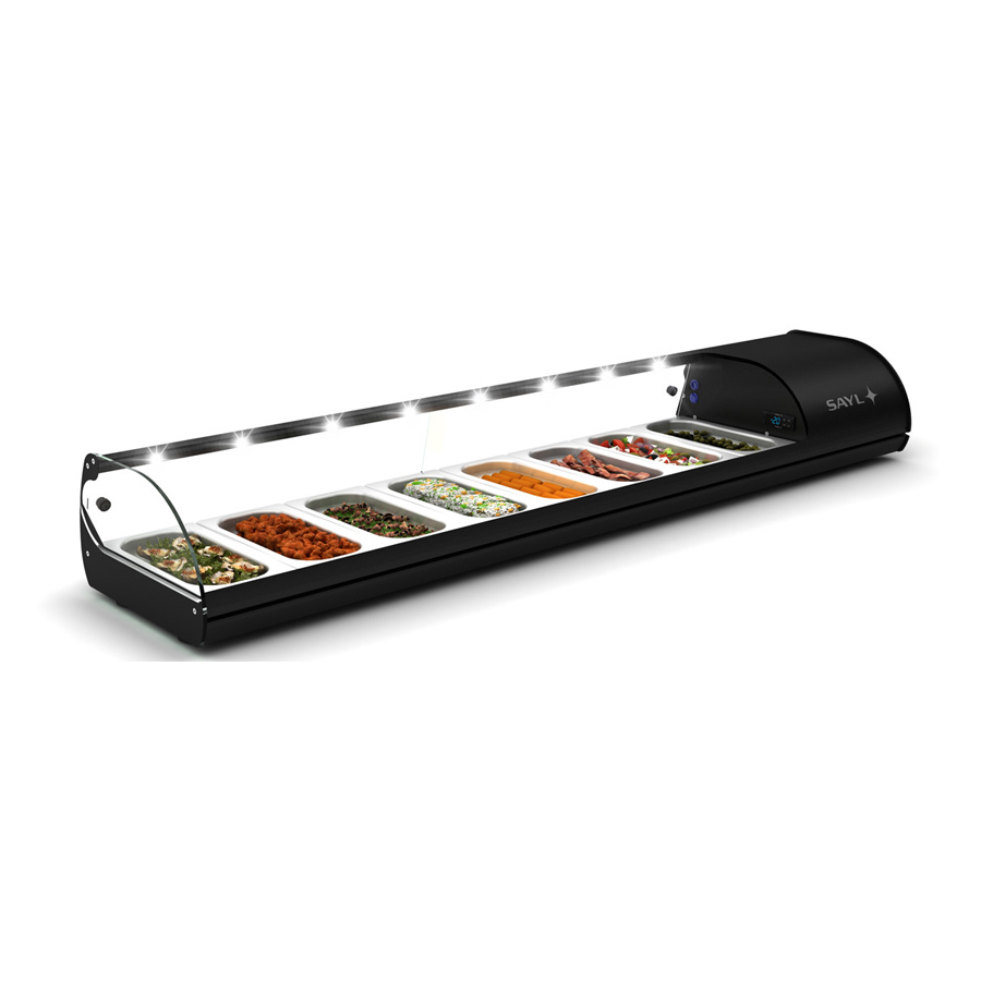 SSV8N49 Vitrina frigorifica orizontala neagra, 8 cuve GN1/3 - imagine 1