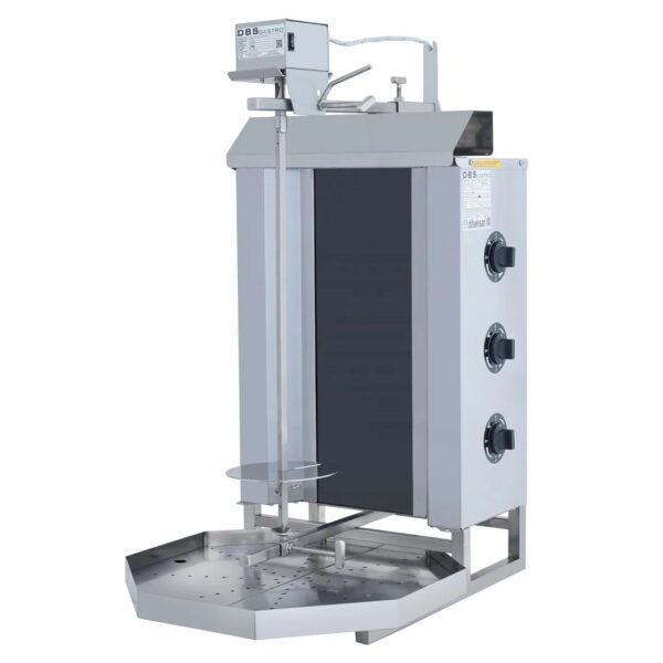 Aparat de kebab/shaorma electric cu 3 arzatoare si motor sus