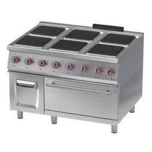 Masina de gatit electrica cu 6 plite patrate si cuptor, 1200x900x850mm