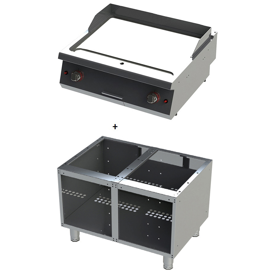 TVEPI7020S_STD702058 Fry top electric cu suprafata neteda si suport deschis, 800x730x850mm - imagine 1