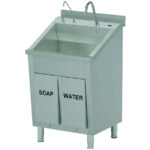 Chiuveta cu actionare la genunchi si dozator sapun, 700x675mm