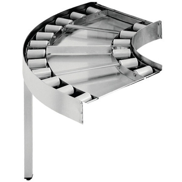 Masa curbata cu role pentru masini de spalat vase tip tunel, 1000mm