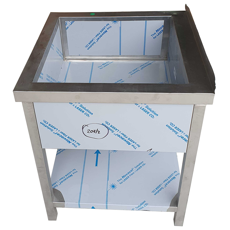 TXT-ADZ-1P-700-R Chiuveta cu polita intermediara si rebord, 700x700mm, - imagine 1