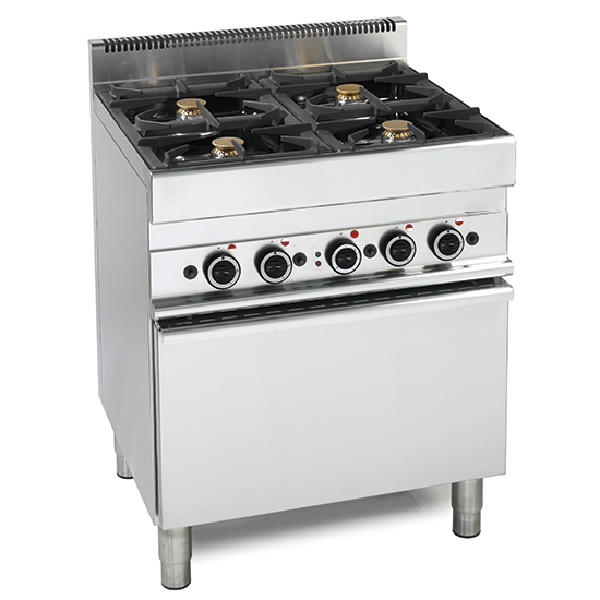 Masina de gatit pe gaz cu 4 arzatoare si cuptor electric, 700x650mm