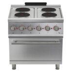 Masina de gatit electrica cu 4 plite rotunde si cuptor electric static, 15.4kW