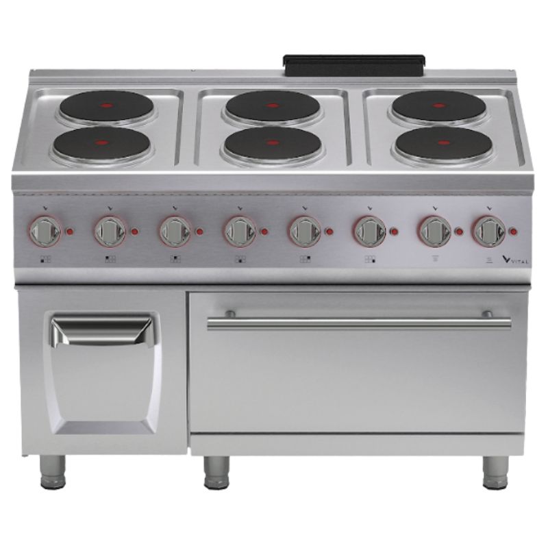 TVEKF703058.1 Masina de gatit electrica cu 6 plite rotunde si cuptor electric static, 20.6 kW - imagine 1