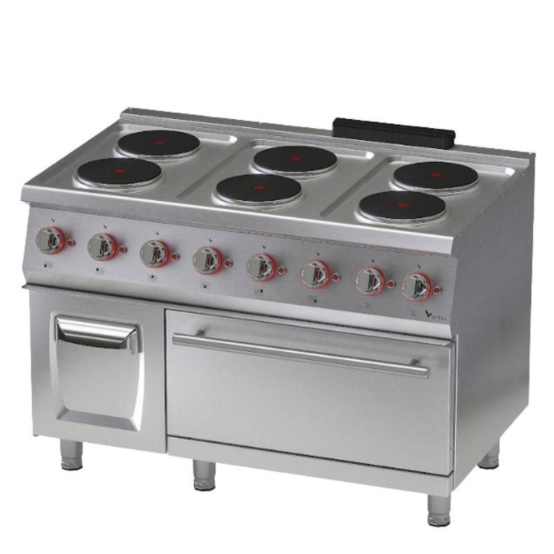 TVEKF703058.2 Masina de gatit electrica cu 6 plite rotunde si cuptor electric static, 20.6 kW - imagine 2